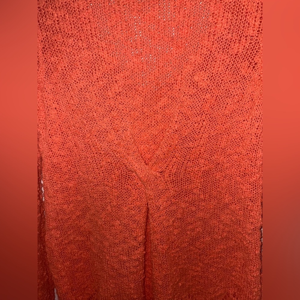 [Anthropologie] Yellow Bird Sparrow Coral Knit Scalloped Edged Sweater Size XS - Picture 4 of 6